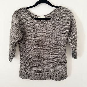 Staring at stars black white knit sweater top size small